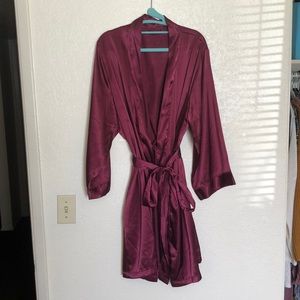Wine colored satin robe